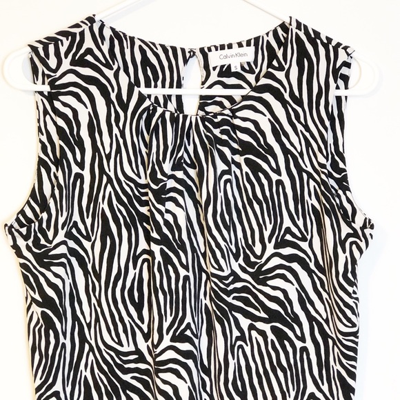 Calvin Klein Zebra Print Sleeveless Top S - Picture 2 of 7